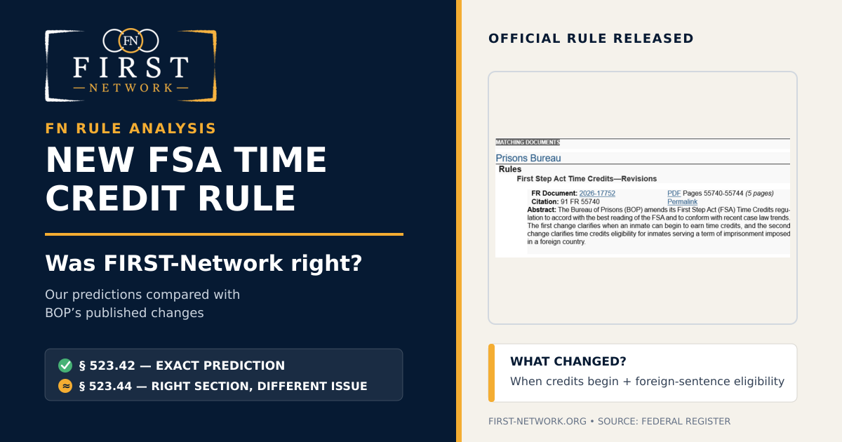 New FSA Time Credit Rule: Was FIRST-Network Right?